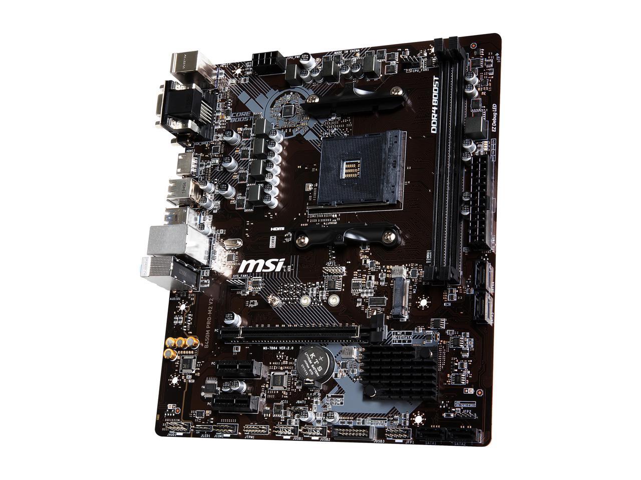 MSI Motherboard PRO B450M PRO-M2 V2 MSI Motherboard PRO B450M PRO-M2 V2